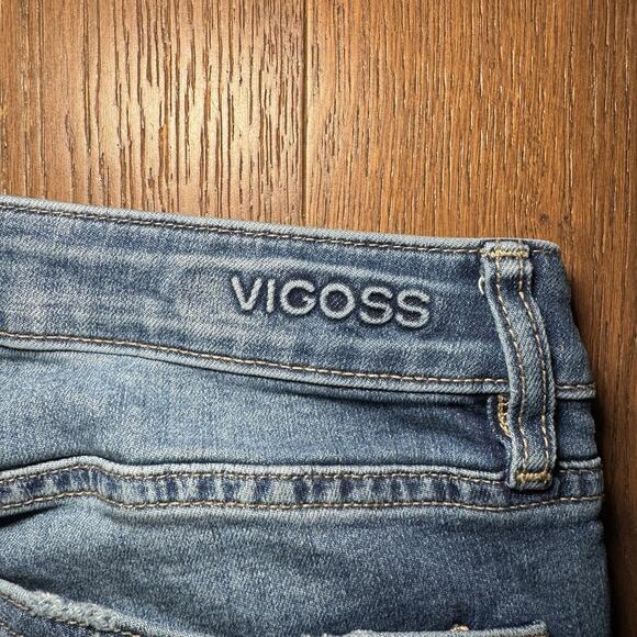 VIGOSS Women's 32 Thompson Tomboy Stretch Medium Wash Distressed Jeans - Picture 6 of 6